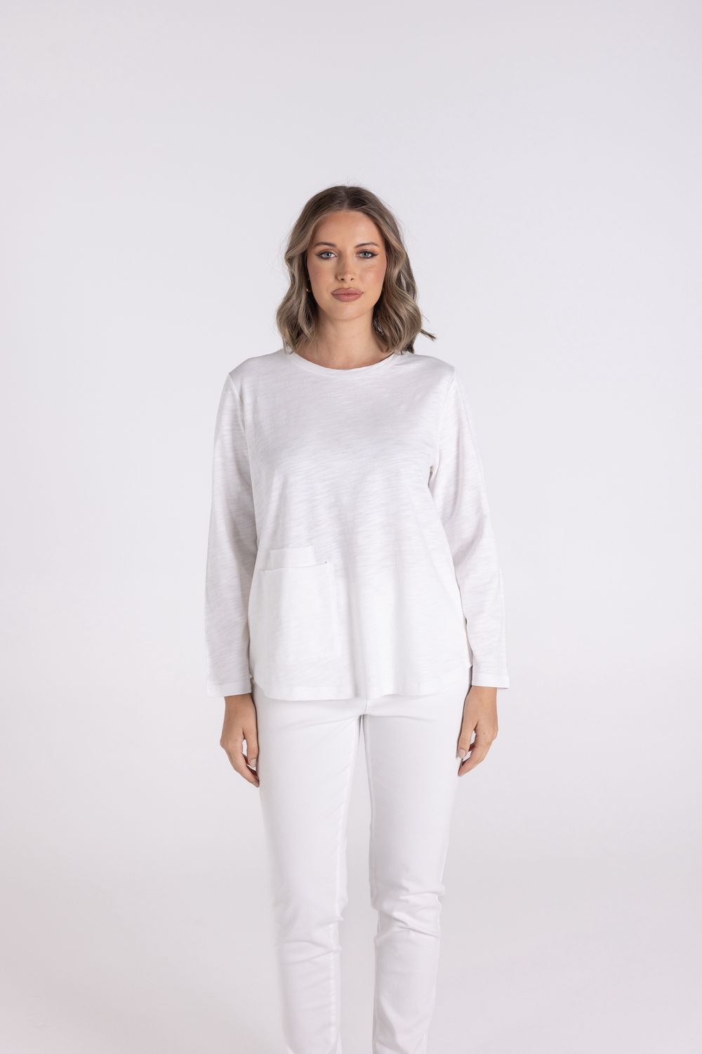 Two-T&#39;s – Crew 7/8 Slv Tee / White 3115