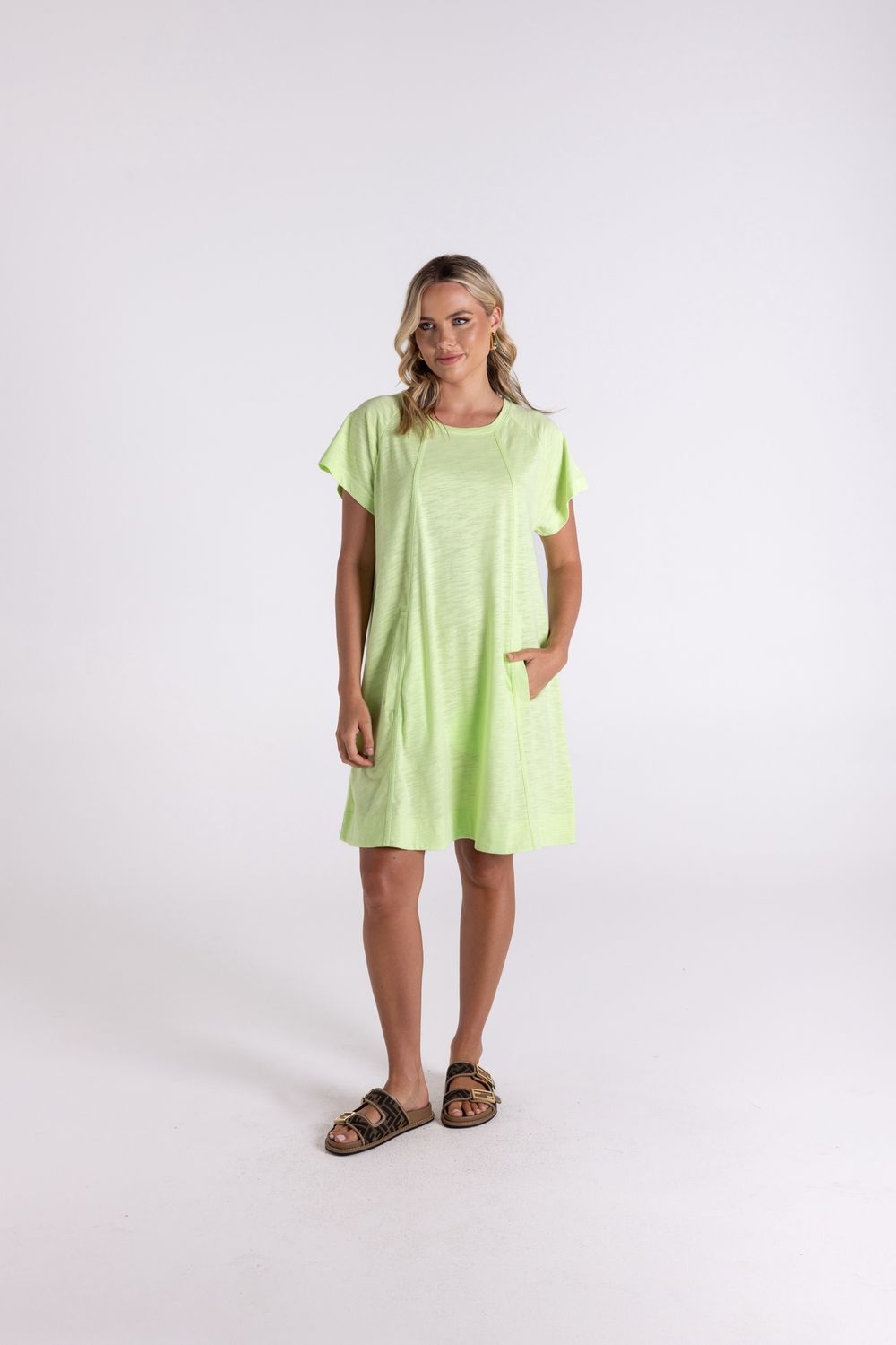 Two-T&#39;s - Jersey T-Shirt Dress / Lime 3116