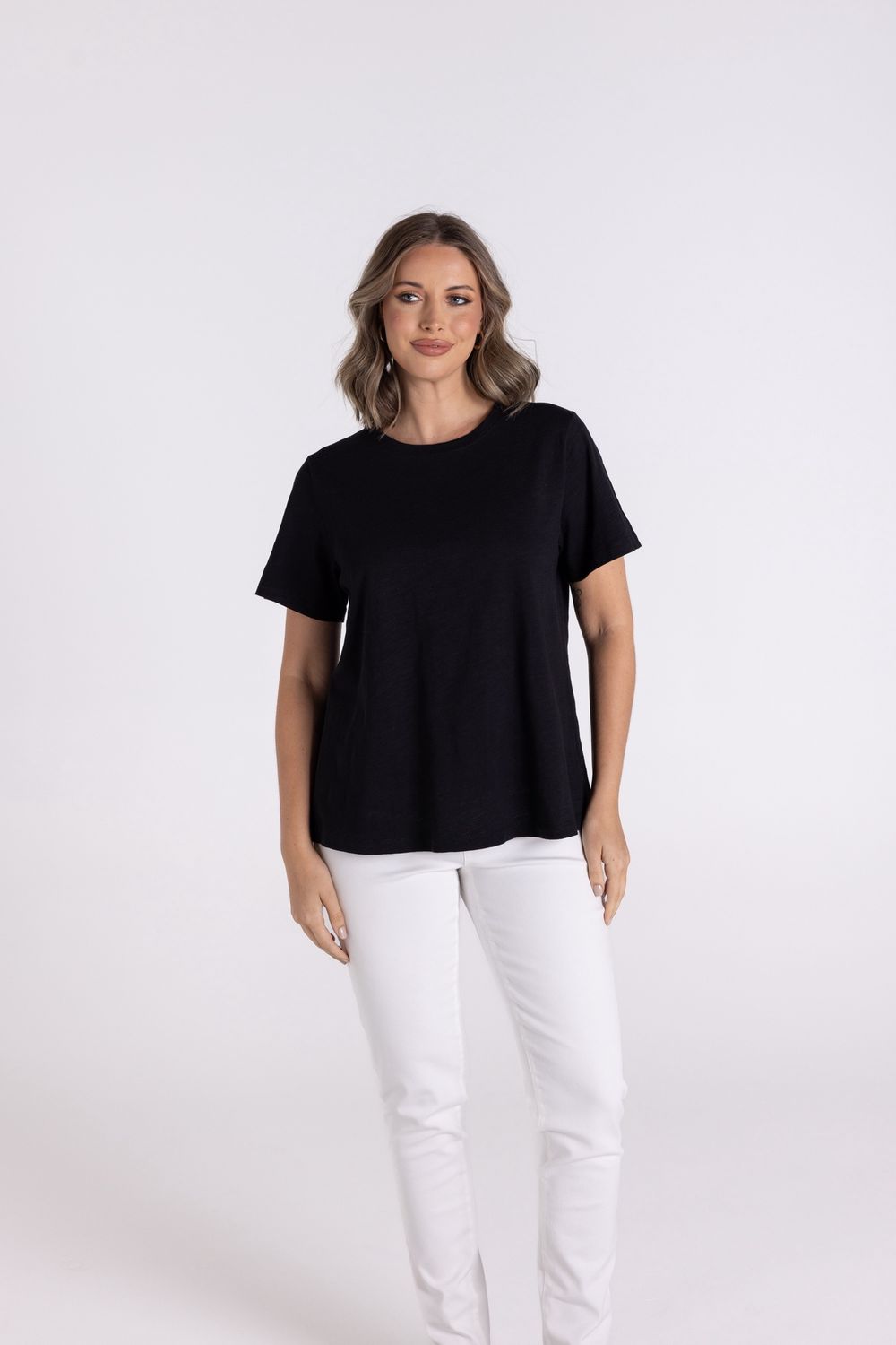 Two-T&#39;s - Crew Neck T-Shirt / Black 3117