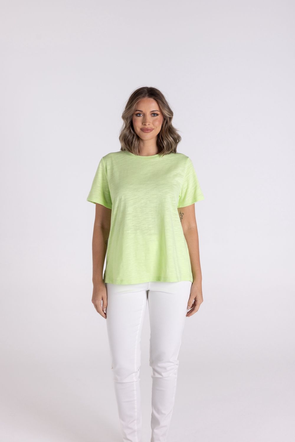 Two-T&#39;s - Crew Neck T-Shirt / Lime 3117