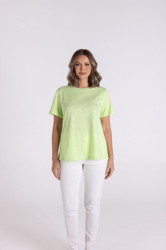 Two-T&#39;s - Crew Neck T-Shirt / Lime 3117