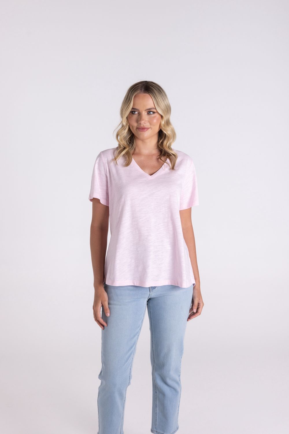 Two-T&#39;s - V Neck T-Shirt / Pink 3118