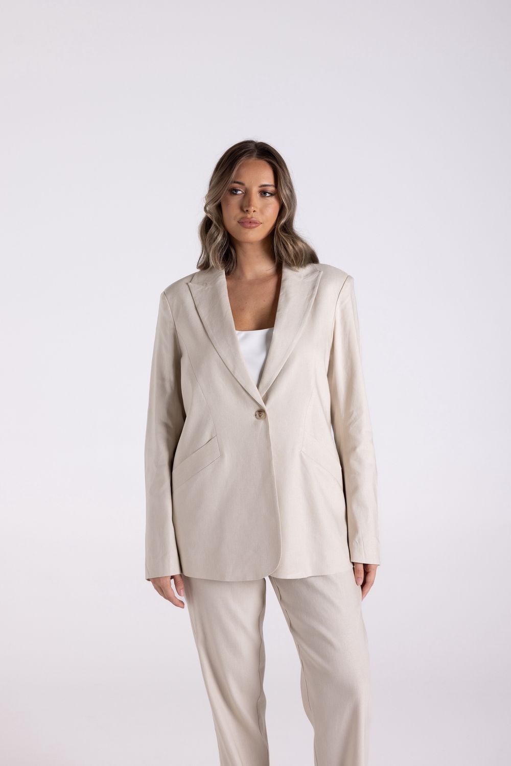 Two-T&#39;s - Linen Blend Jacket / Natural 3121