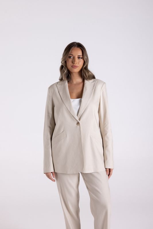 Two-T&#39;s - Linen Blend Jacket / Natural 3121