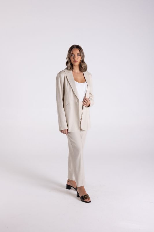 Two-T&#39;s - Linen Blend 7/8 Pant / Natural 3123
