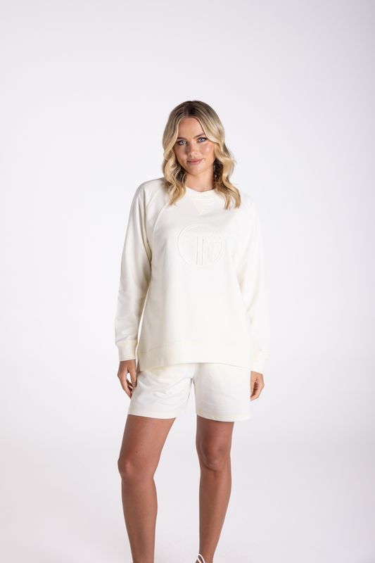 Two-T&#39;s - Sweater With Raw Logo / Butter 3131
