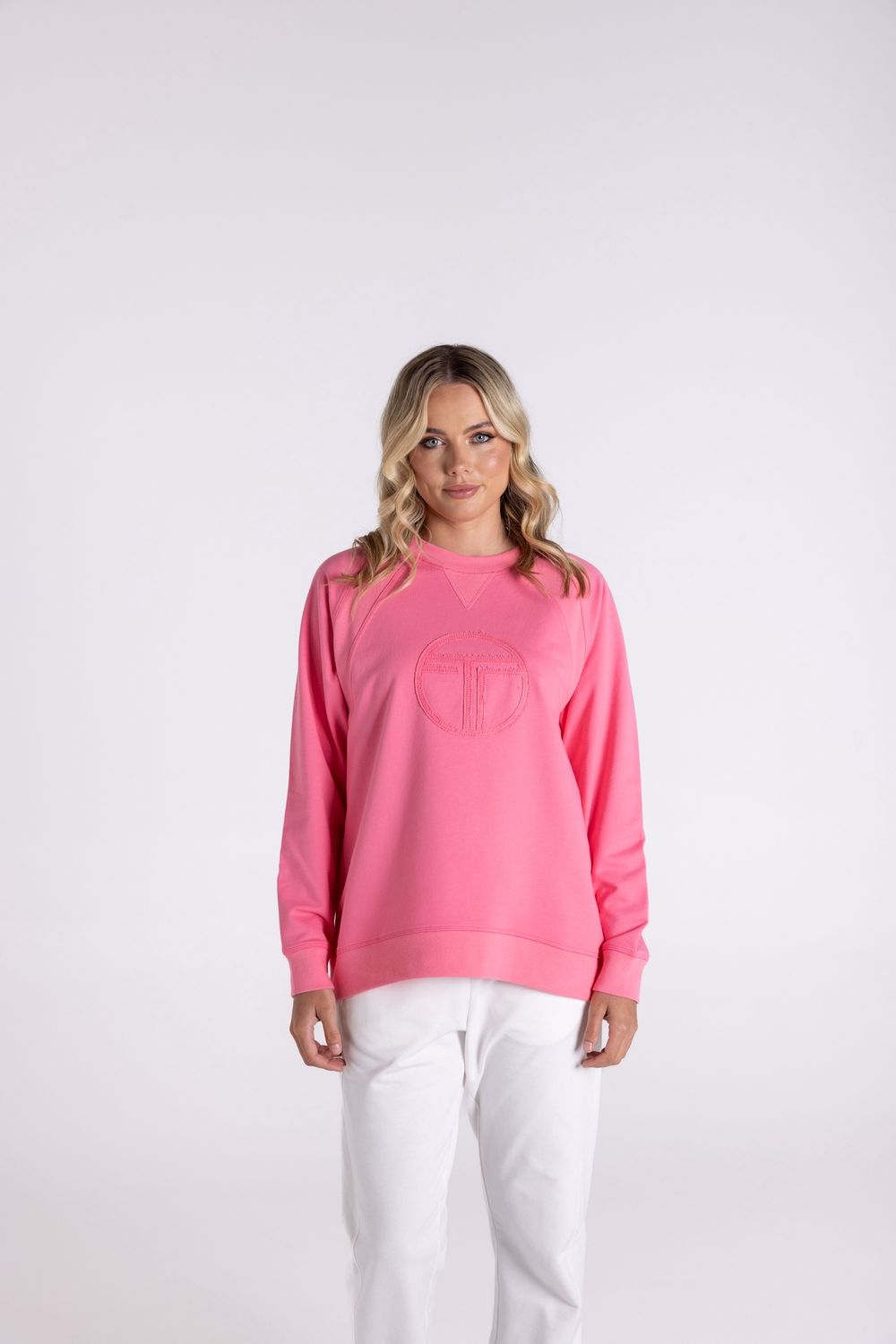 Two-T&#39;s - Sweater With Raw Logo / Flamingo 3131