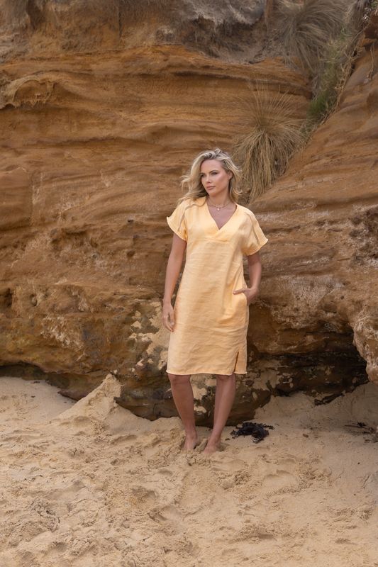 Two-T&#39;s - Linen Dress / Melon 3145