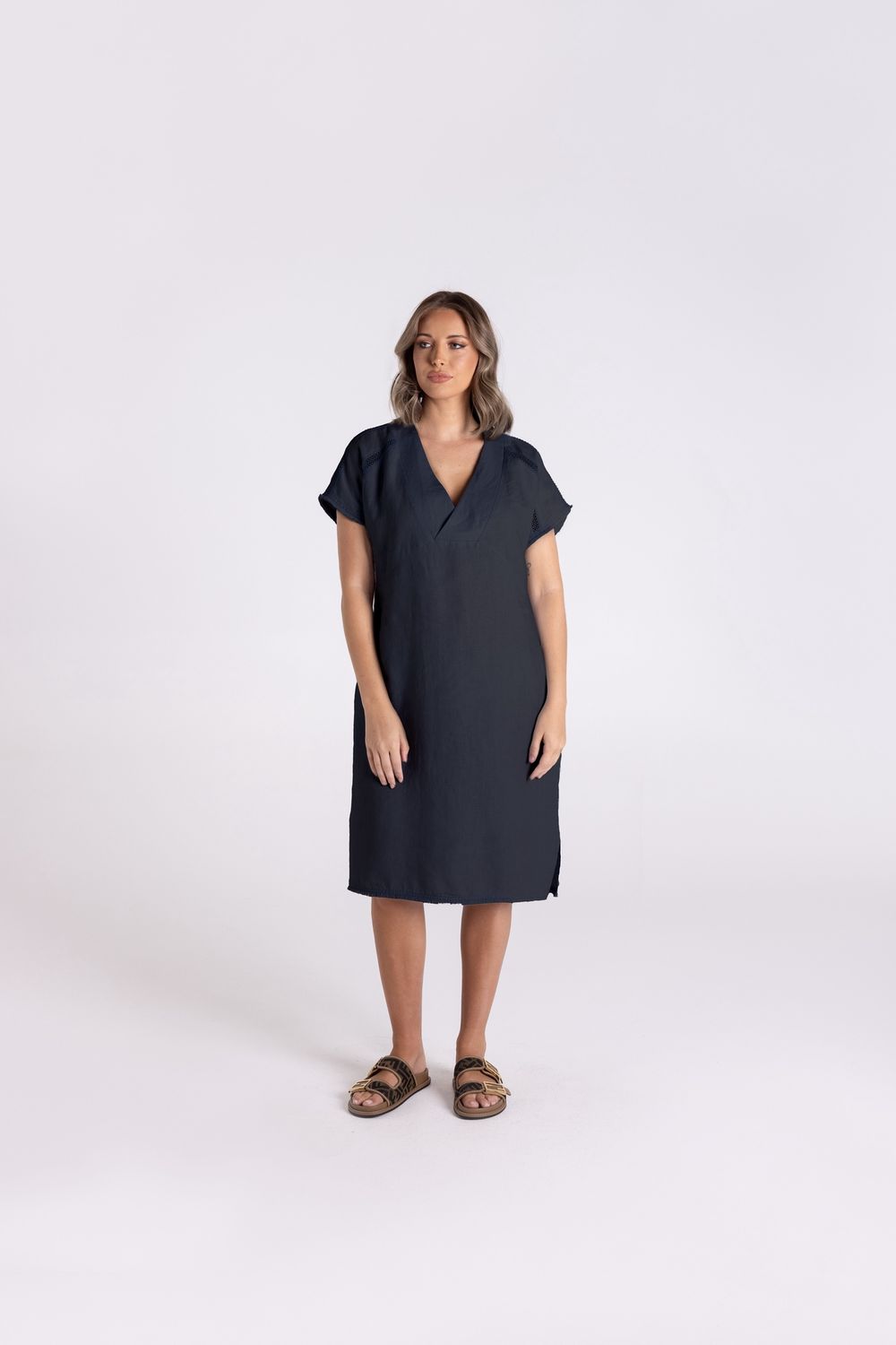 Two-T&#39;s - Linen Dress / Charcoal 3145