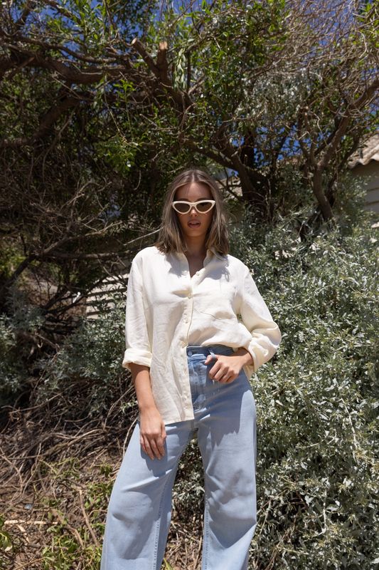 Two-T&#39;s - Classic Linen Shirt / Butter 3147