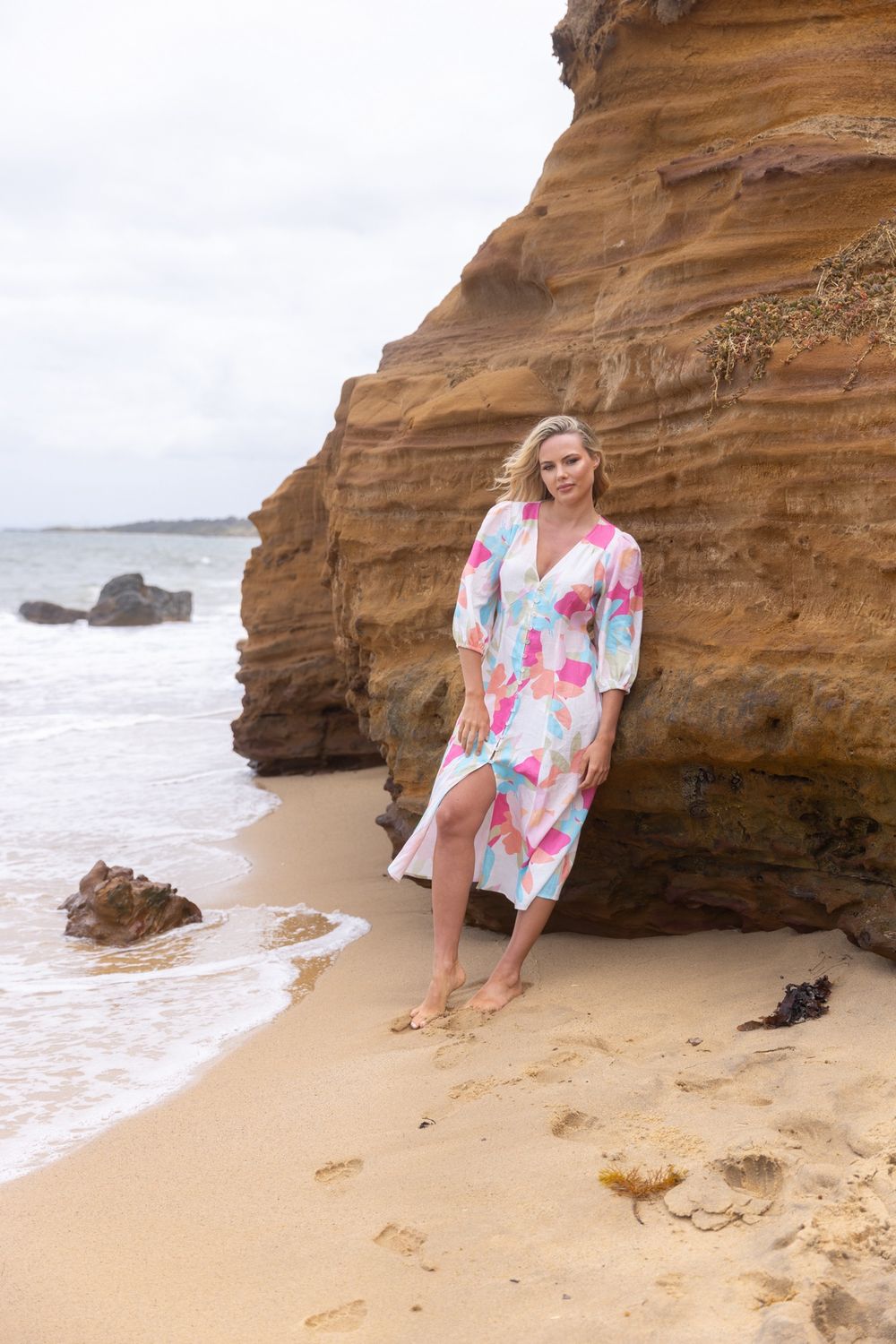 Two-T&#39;s - Anna Print Midi Dress / 3152