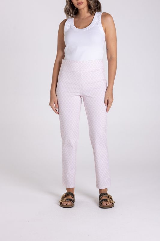 Two-T&#39;s - 7/8 Pull On Pant / Pink-White 3169