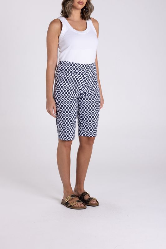 Two-T&#39;s - Diamond Pull On Short / Navy-White 3170