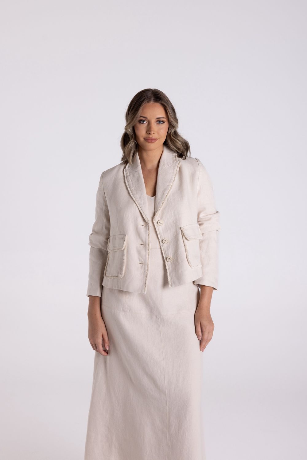 Two-T&#39;s - Crop Tweed Jacket / Natural 3177