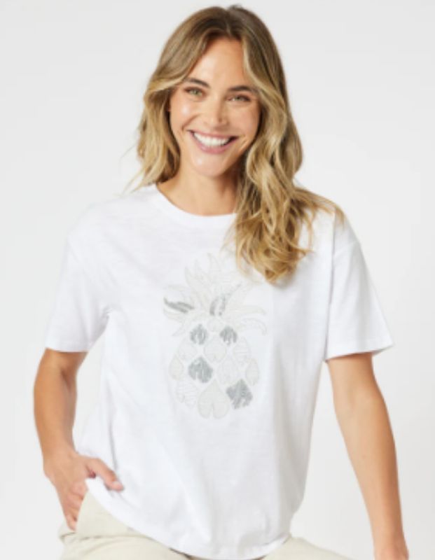 GS - Silver Pineapple Tee - White/Silver 48059