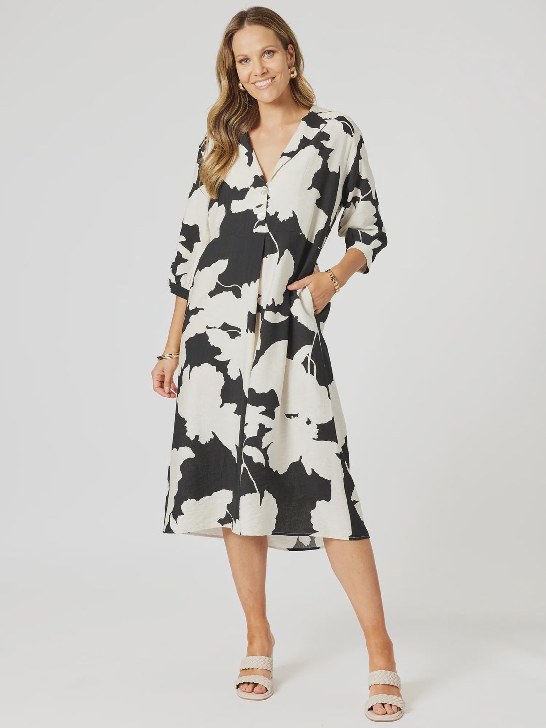 Clarity - Barcelona Dress - Black/Natural 47853
