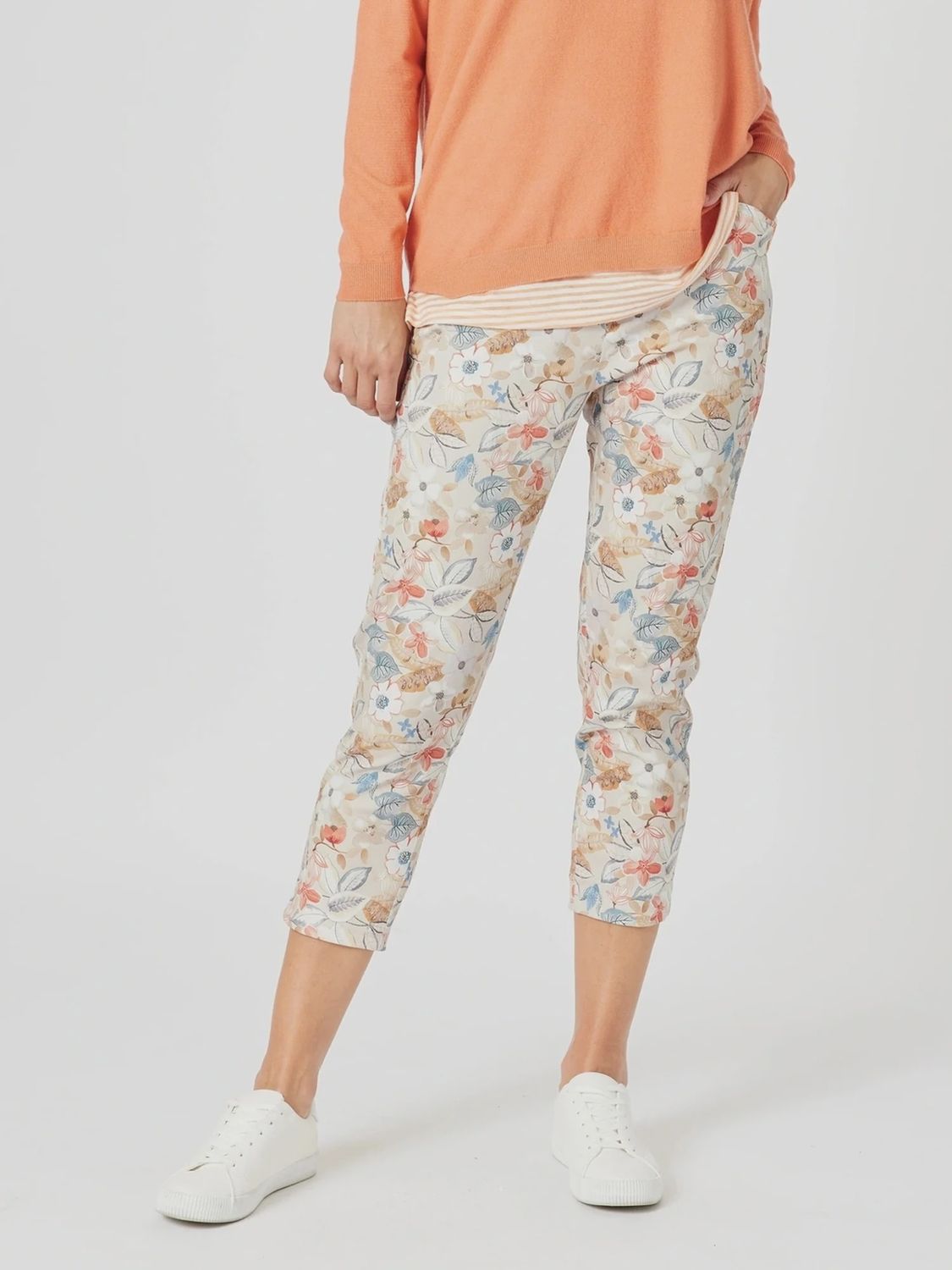 Threadz - Lyla Print Pant / Natural Floral 48072