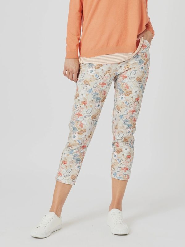 Threadz - Lyla Print Pant / Natural Floral 48072