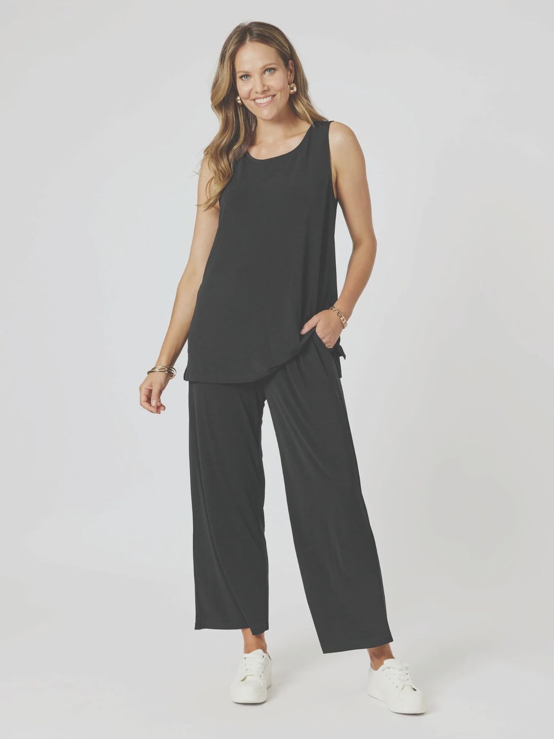 Clarity - Travel Jersey Wide Leg Pant / Black 48405