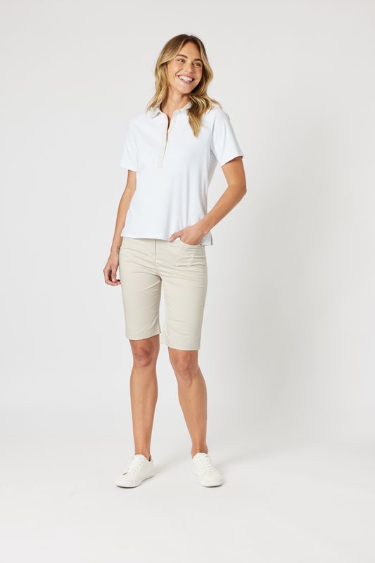 GS - Polo Top - White/Natural 48250