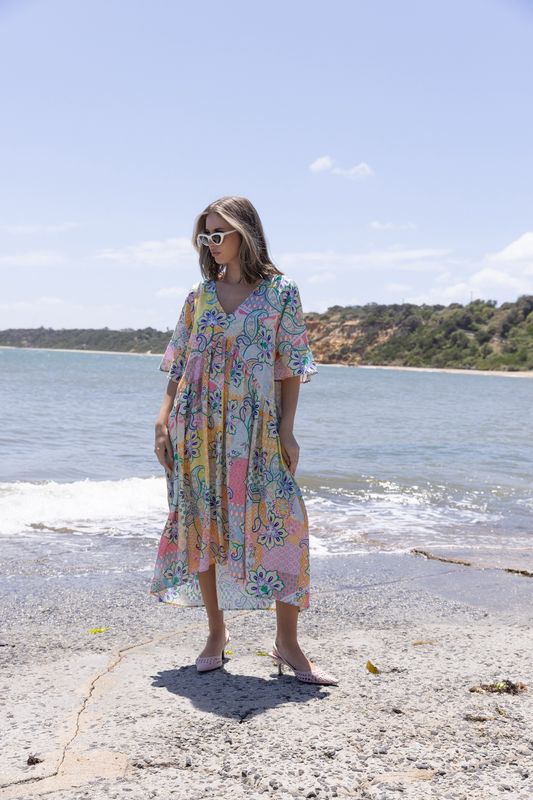 Two-T&#39;s - Stella Print Midi Dress / 3137