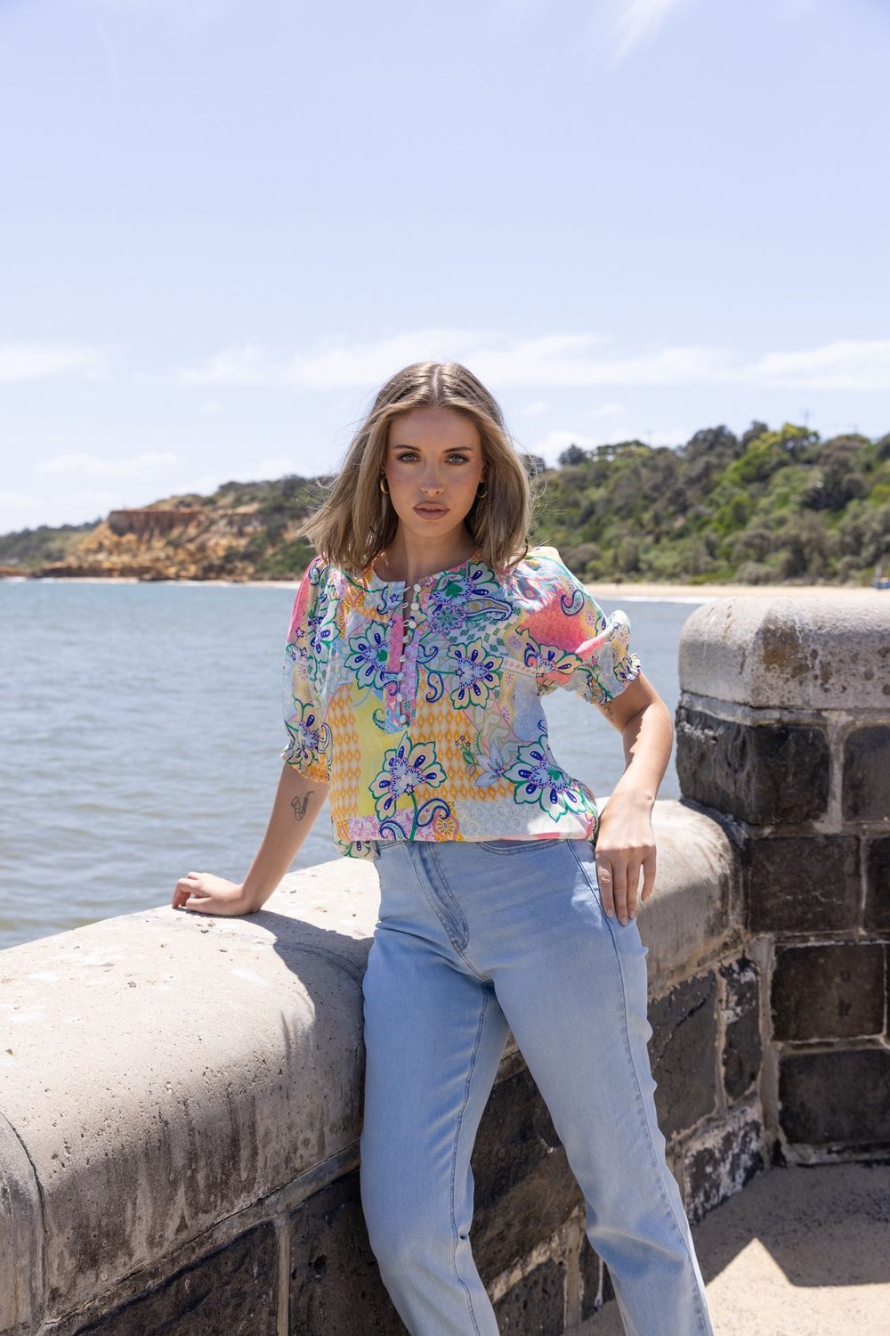 Two-T&#39;s - Stella Print Top / 3139