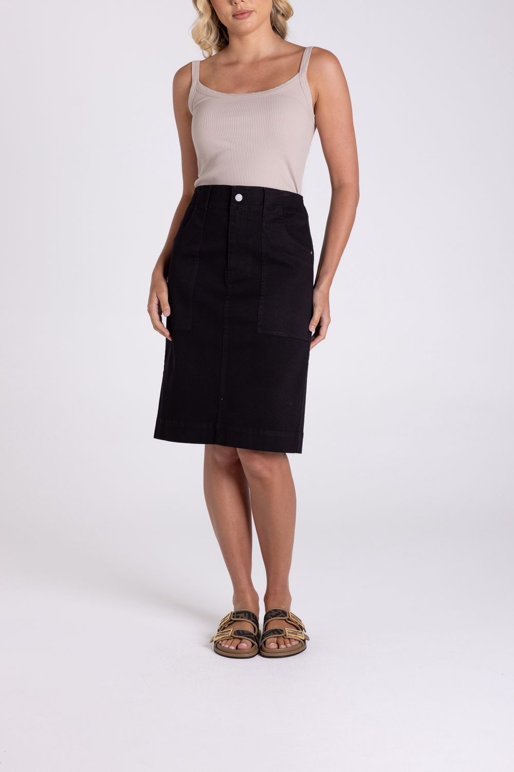 Two-T&#39;s - Sateen Skirt / Black 3173