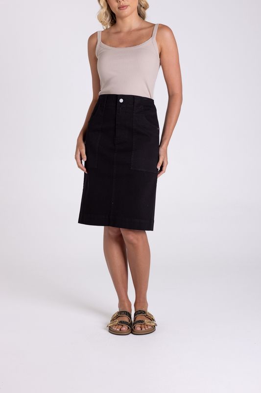 Two-T&#39;s - Sateen Skirt / Black 3173