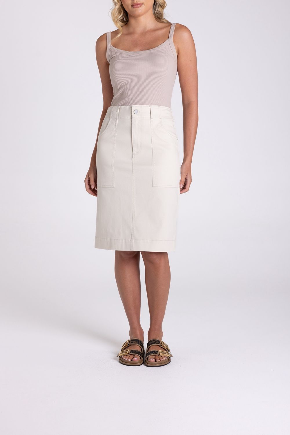 Two-T&#39;s - Sateen Skirt / Sand 3173