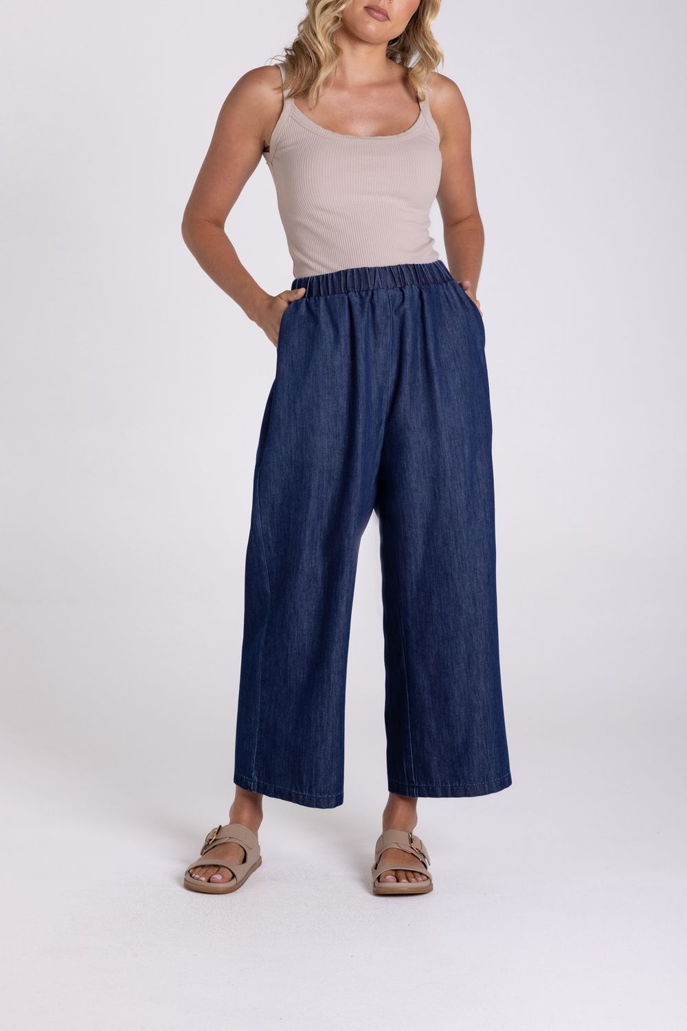 Two-T&#39;s - Denim 3/4 Culotte / Dark Denim 3192