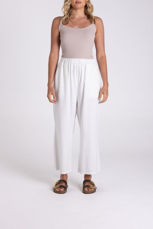 Two-T&#39;s - Denim 3/4 Culotte / White 3192