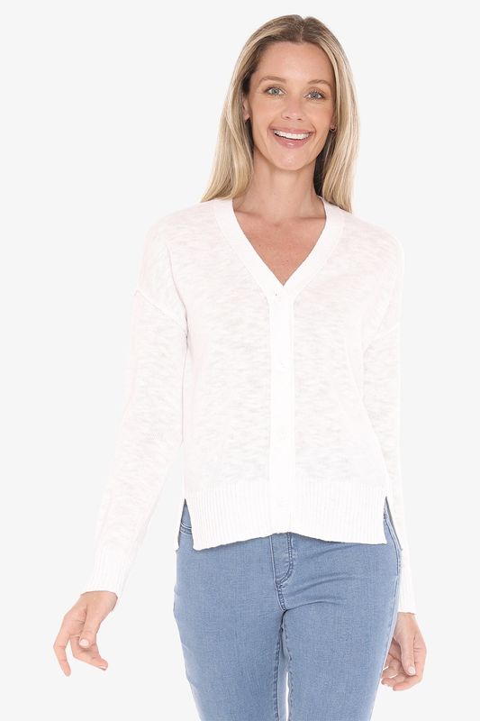 Jump - V Neck Cardi / White 59611004A