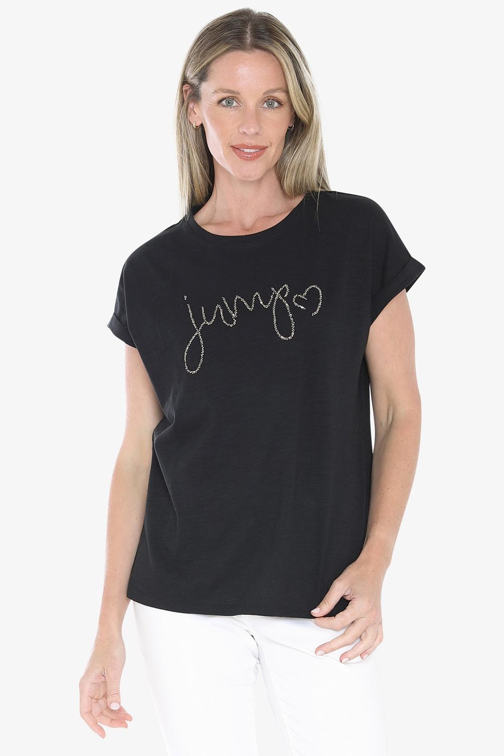 Jump - Beaded Tee / Black 59612017A