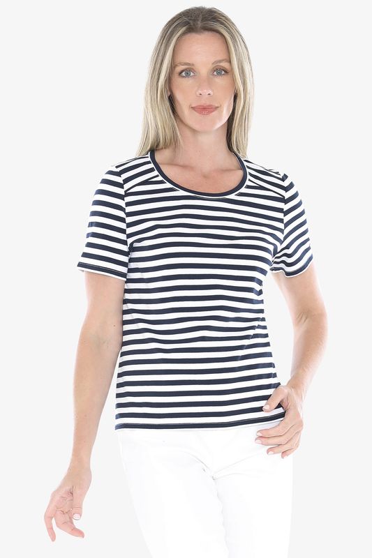 Jump - Stripe Short Sleeve Tee Navy/White 59612025A