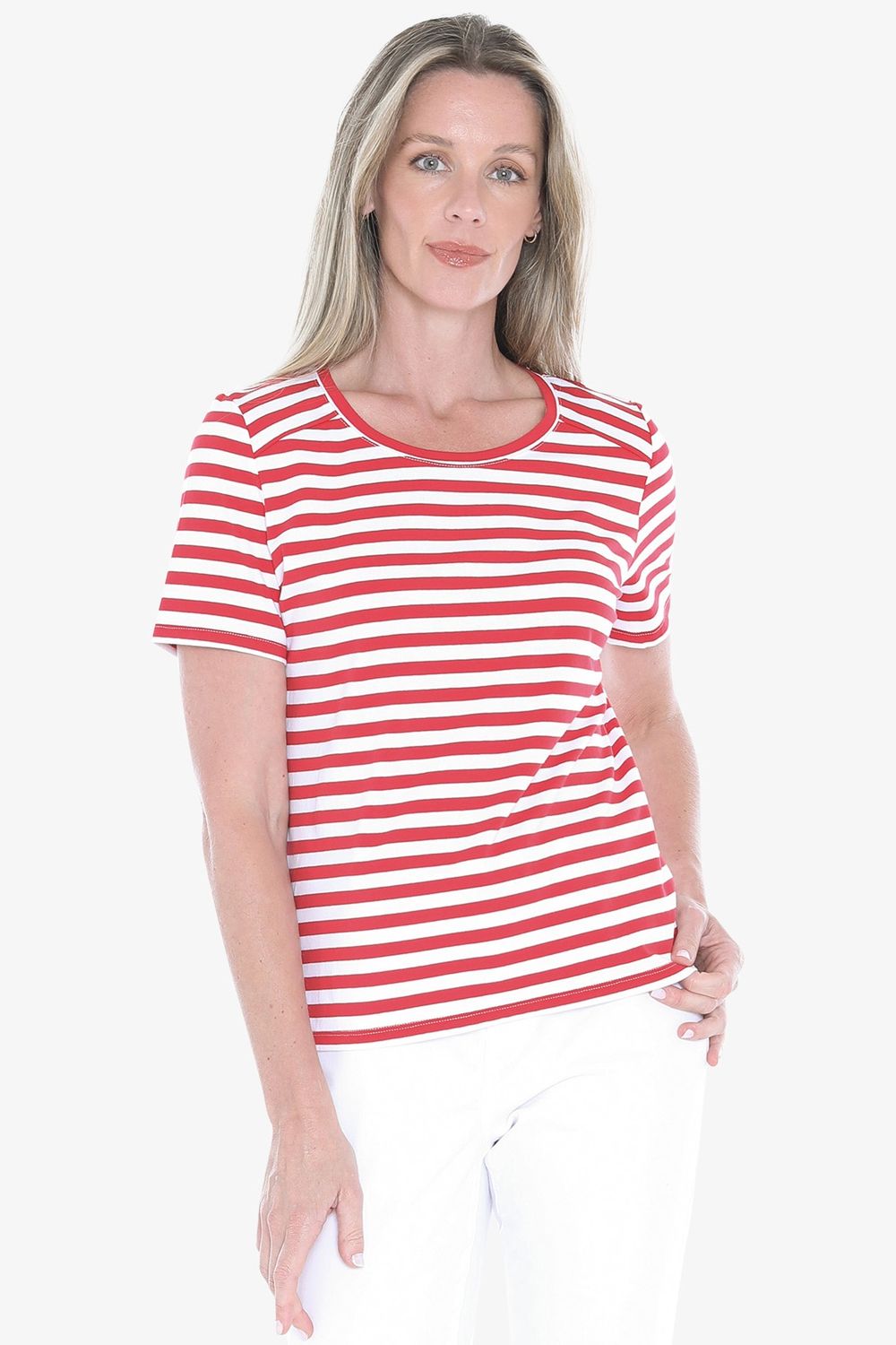 Jump - Stripe Short Sleeve Tee Red/White 59612025A