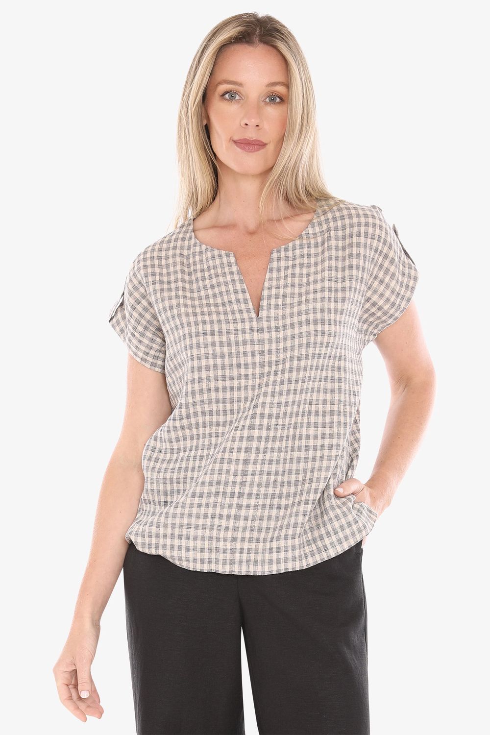 Jump - Grid Check Top Sand/Ink 596J3111A