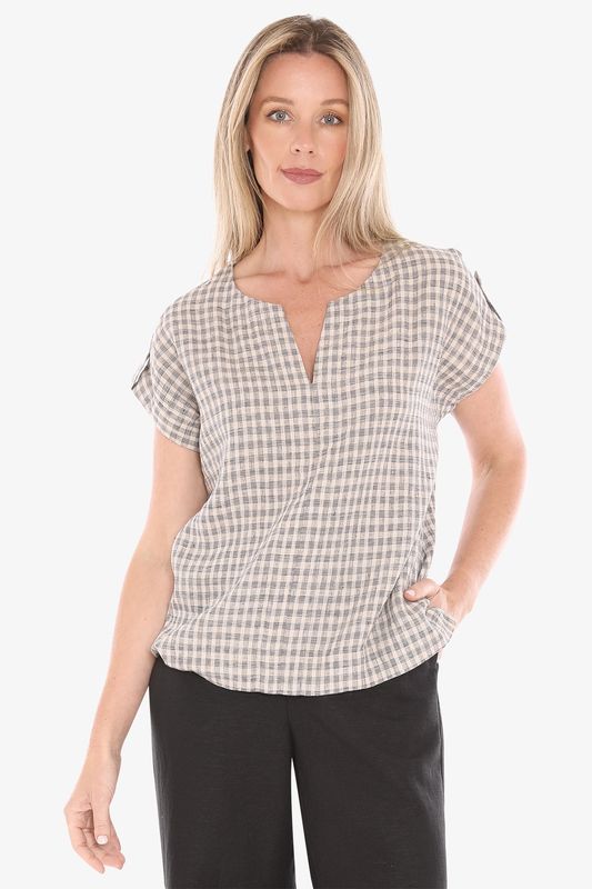 Jump - Grid Check Top Sand/Ink 596J3111A