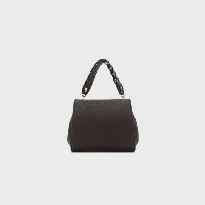 Black Caviar - Lua Plait 3 Compartment Handbag, Colour: Coco