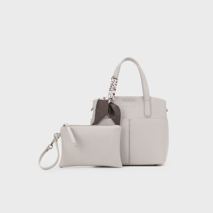 Black Caviar - Amelie 2 Piece Top Handle Bag, Colour: Oatmeal