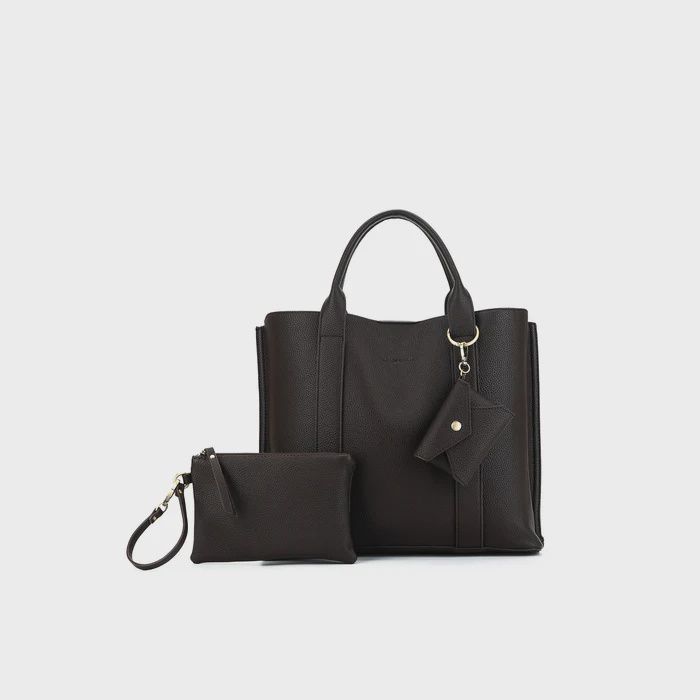 Black Caviar - Margaux 2 Piece Laptop Top Handle Bag, Colour: Coco