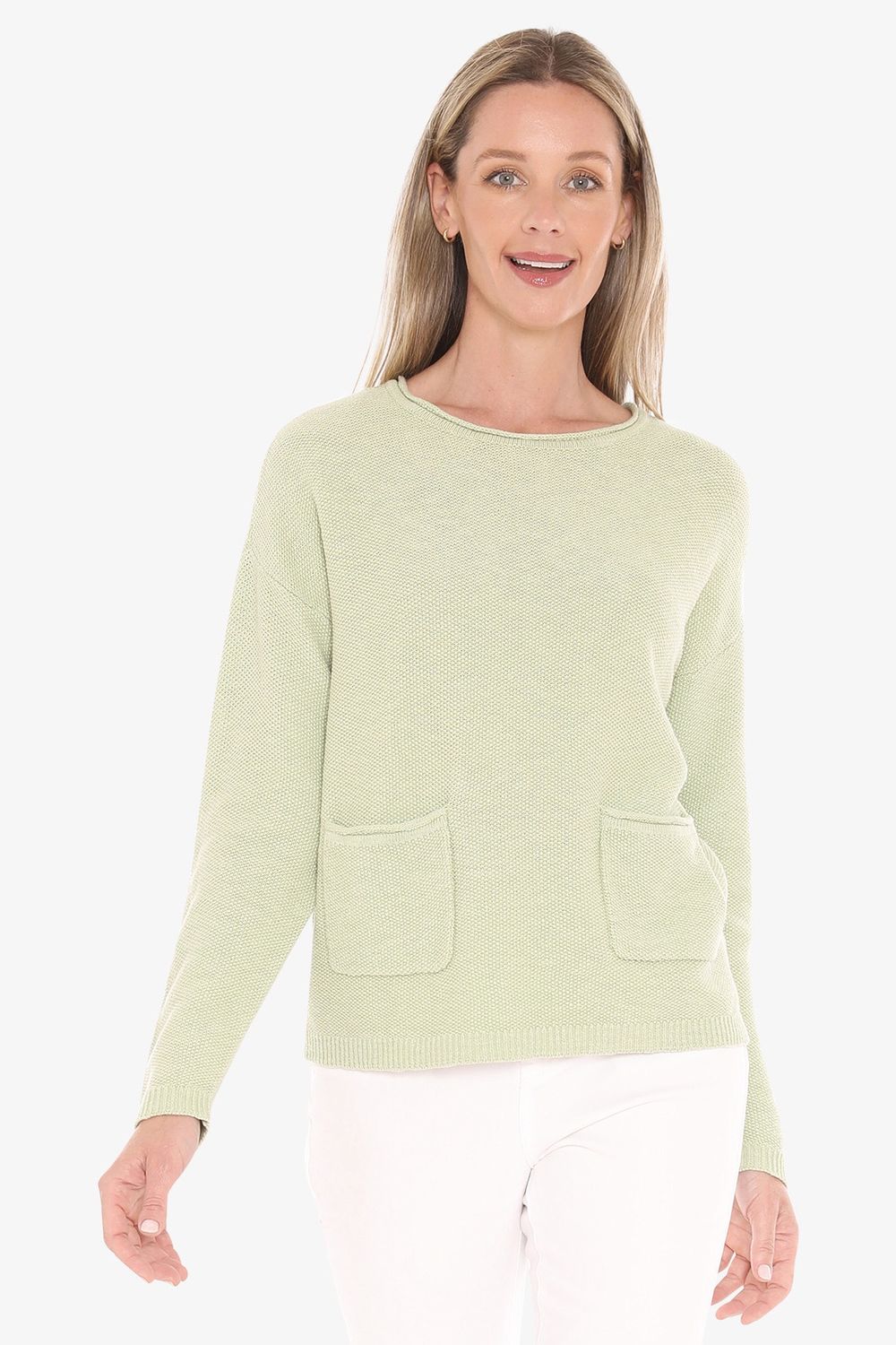 Jump - Textured Pullover / Green Tea 59611007A