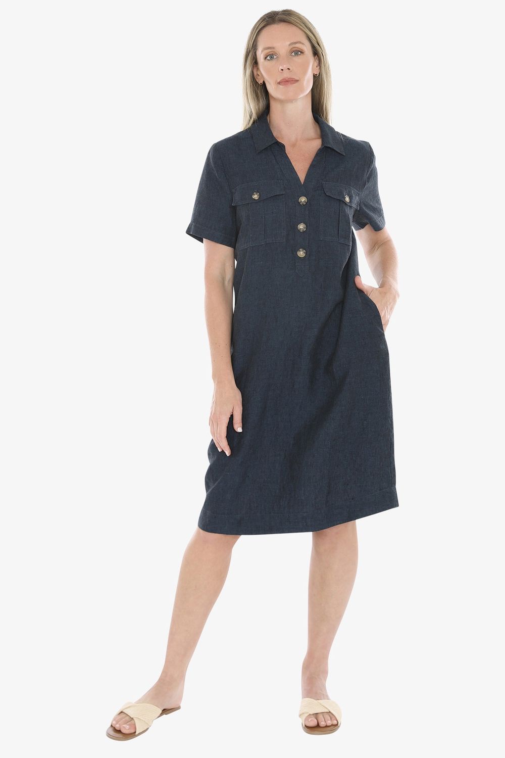 Jump - 2 Pocket Dress / Steel 596J5132A