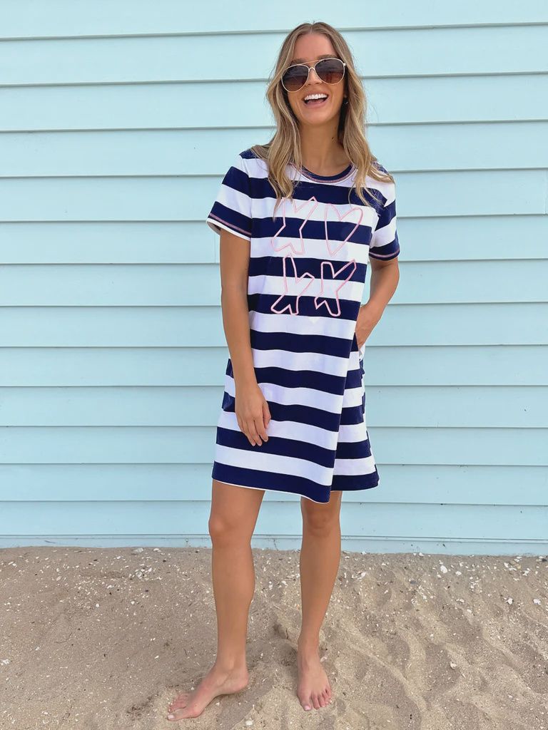 Threadz - Love &amp; Kisses Dress Navy Pink 47929