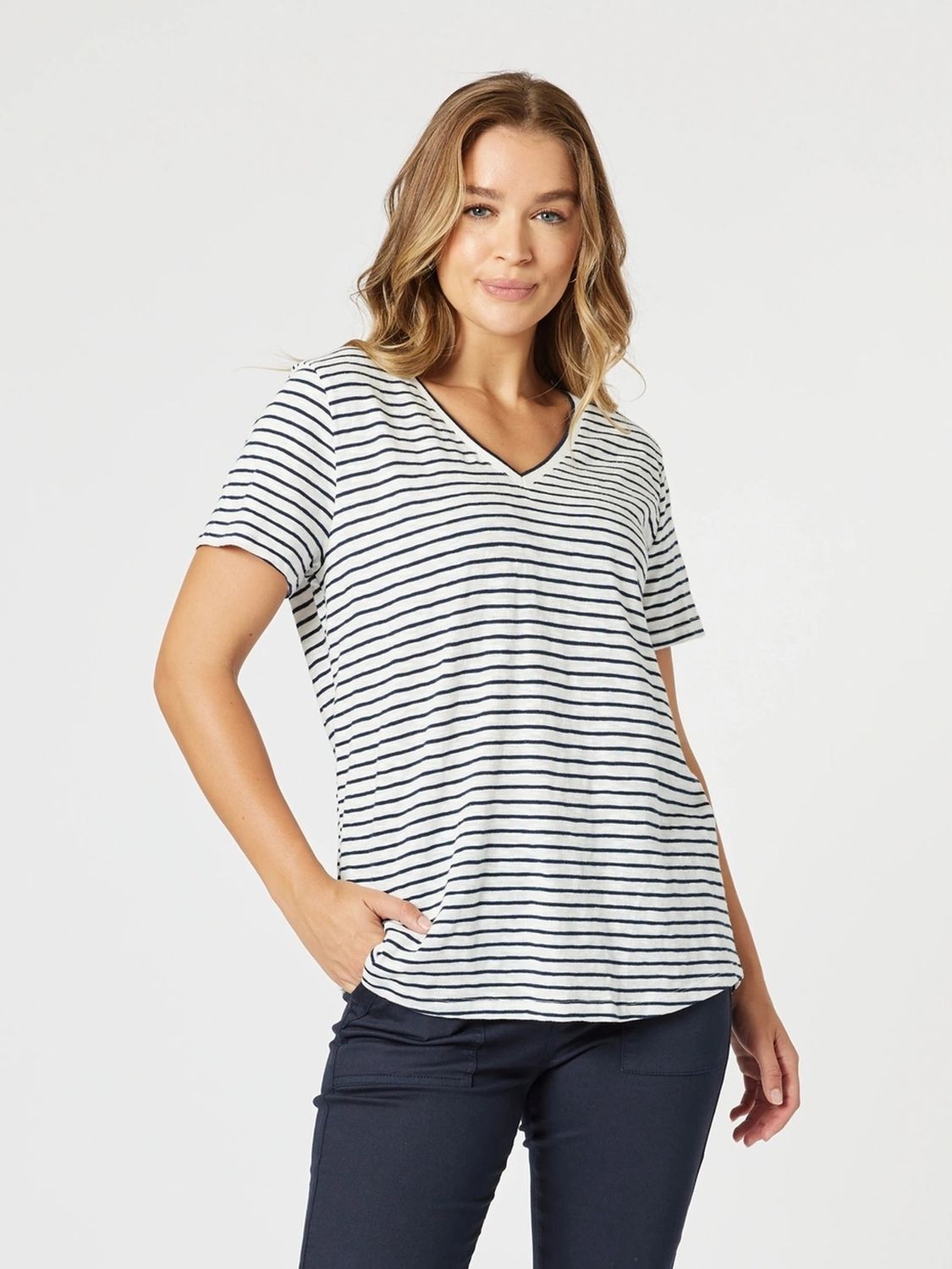 Threadz - Tonic Stripe Tee Navy/White 48358