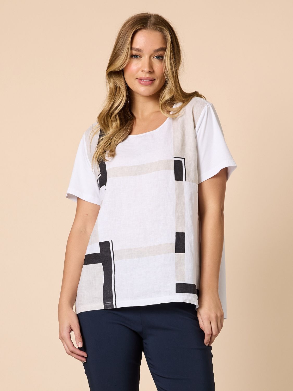 Clarity - Geometric Top White/Navy 48237