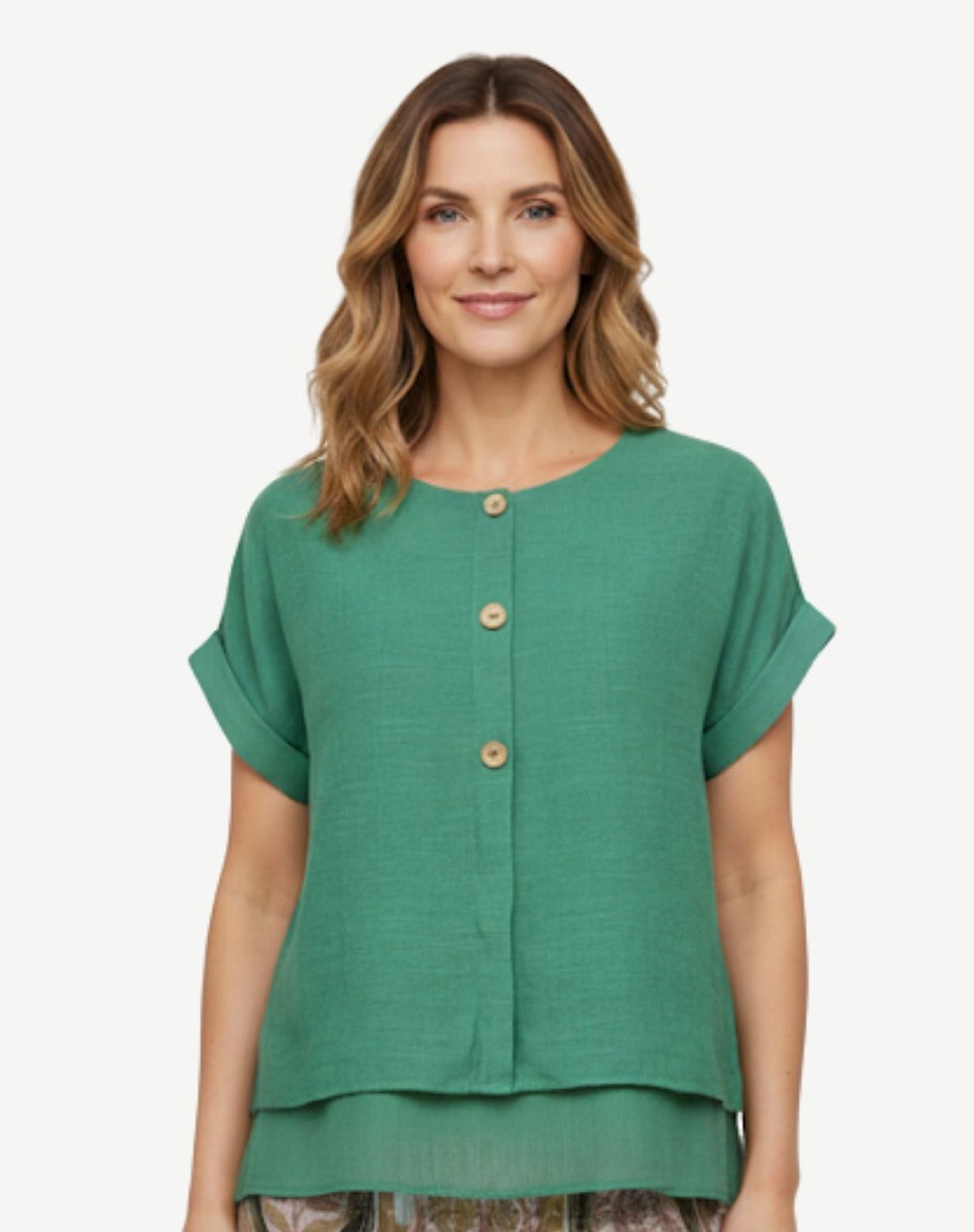 Corfu - Crepe Georgette Top / Thyme S2566571
