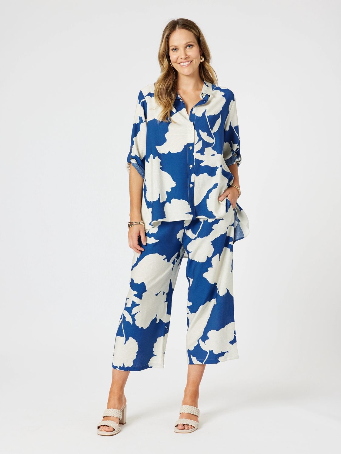 Clarity - Barcelona Print Pant Blue / Natural 47852