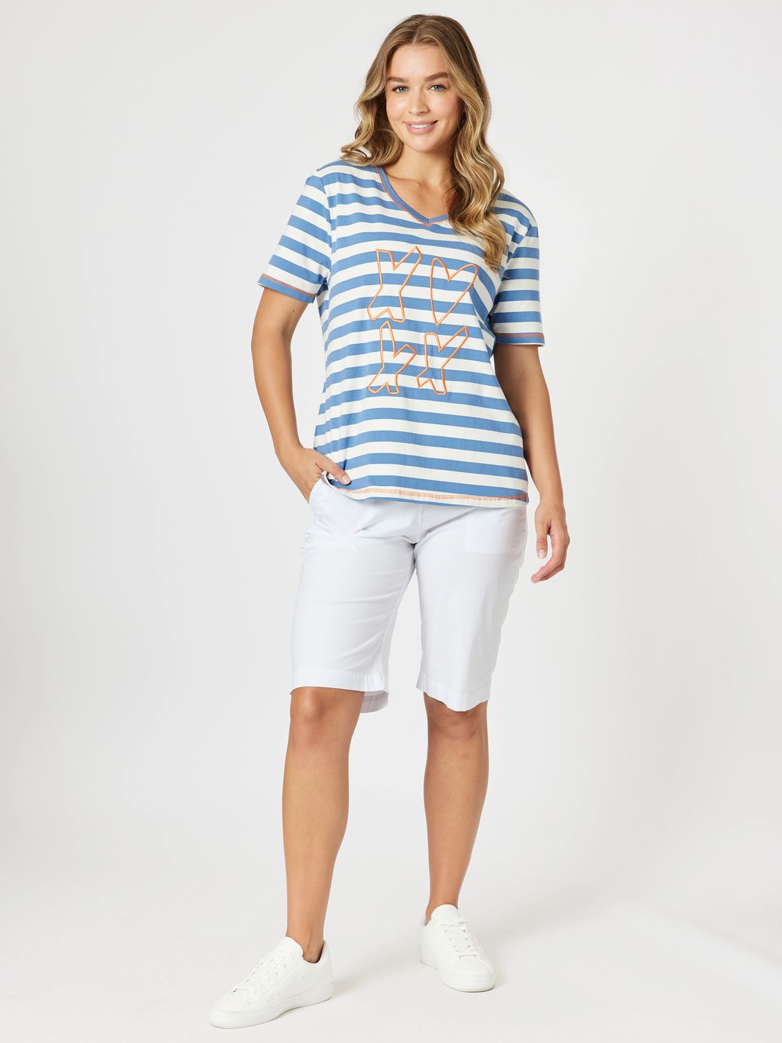 Threadz - Love &amp; Kisses Tee Blue/Natural 47928