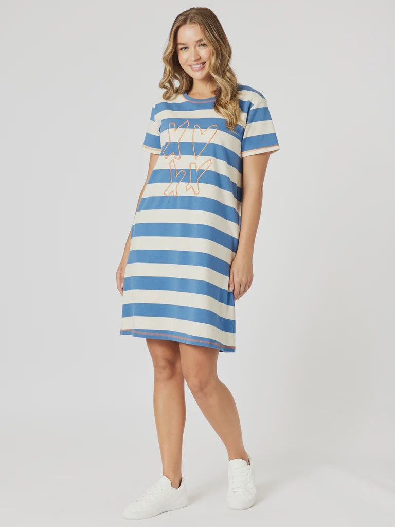 Threadz - Love &amp; Kisses Dress Blue/ Natural 47929