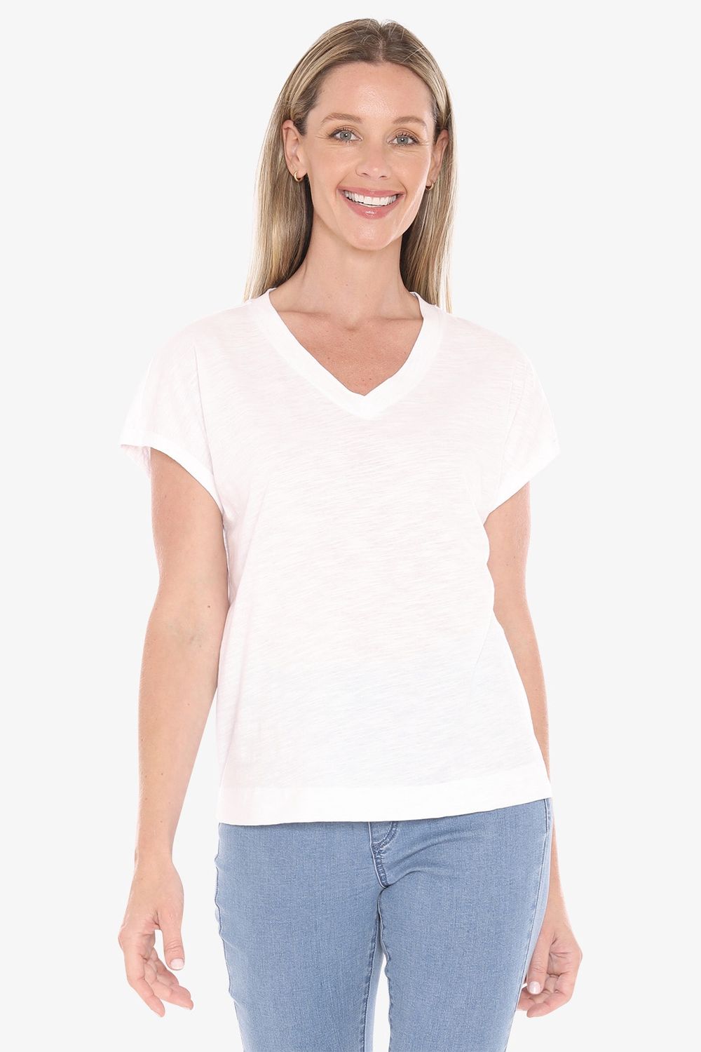 Jump - V Neck Tee / White 59612016A